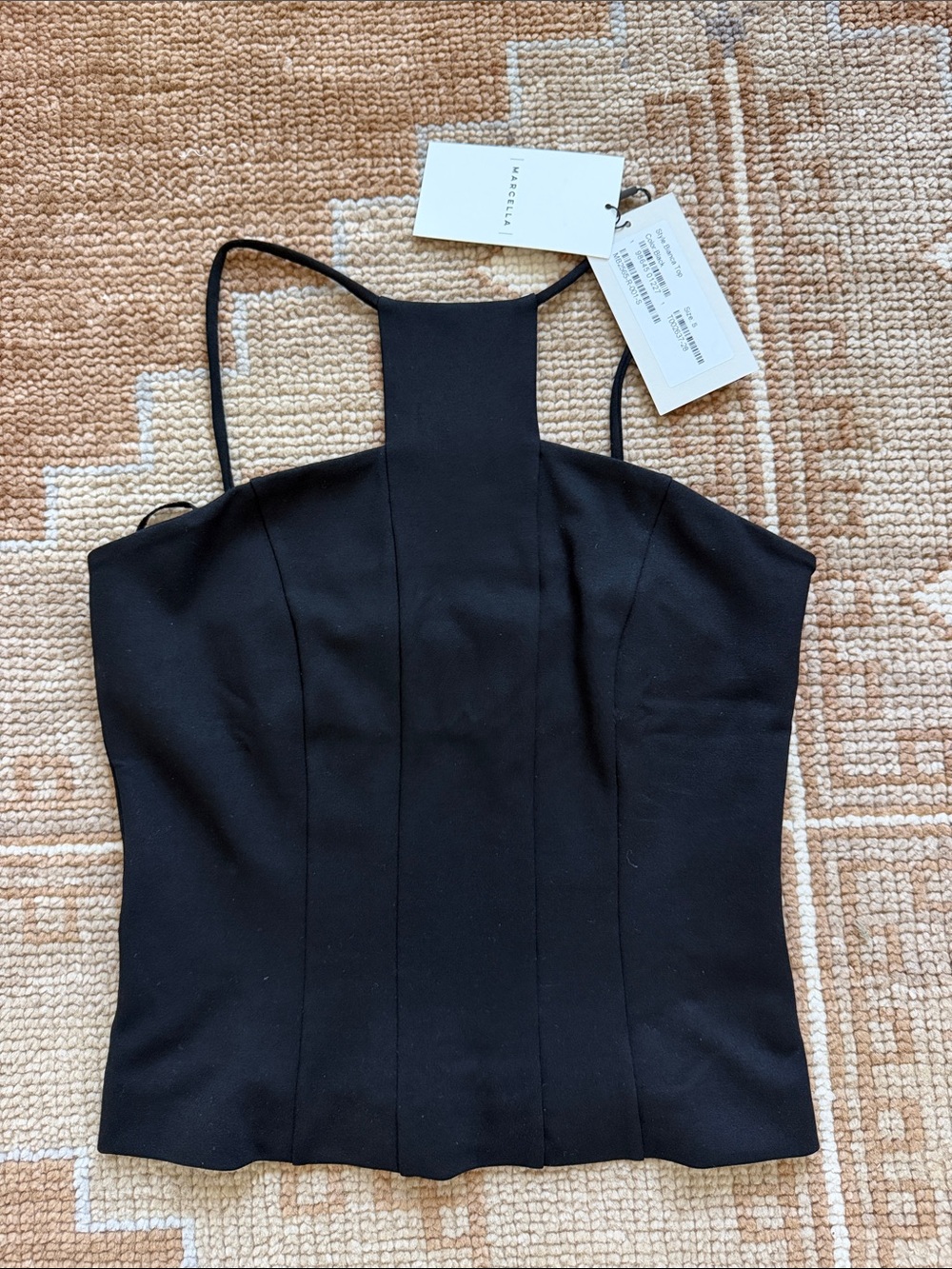 MARCELLA Bianca Black Halter-Neck Top - Picture 3 of 4
